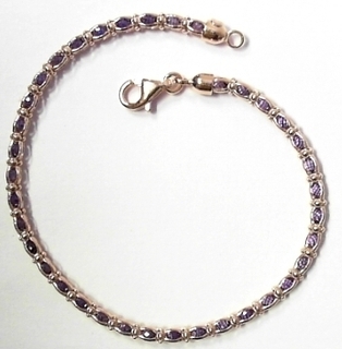S908R18 COLOR CZ ROSE PLATED MONA LISA BRACELET