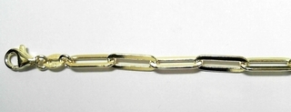 S947Y45 SILVER YELLOW PLATED PAPERCLIP CHAIN 4MM