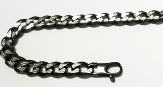 S952B55 SILVER DIAMOND CUT FANCY BLACK CURB G200