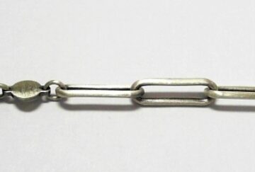 S953-22 SILVER GREY MENS PAPERCLIP BRACELET G150