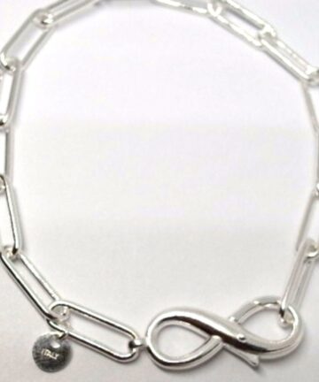 S955-19 SILVER PAPERCLIP INFINITY CLASP 4.5X12MM