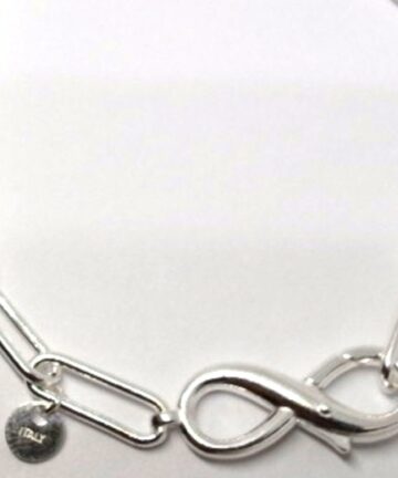 S955-50 SILVER PAPERCLIP INFINITY CLASP CHAIN 4.5X12MM