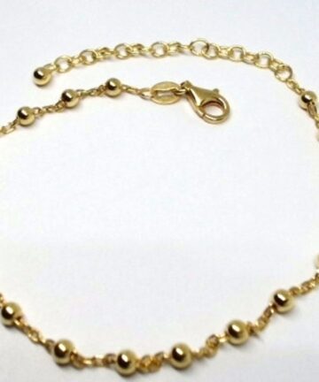 S958-19 SILVER GOLD PLATED BRACELET WITH 3MM BALLS