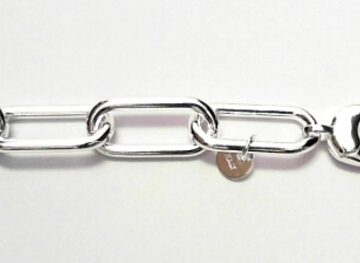 S966S22 SILVER PAPERCLIP BRACELET GAUGE180 ,7.8X16MM
