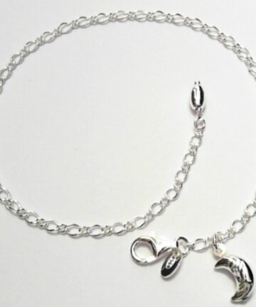 SA---2 SILVER ROMBO FIGARO 1+1 MOON ANKLET