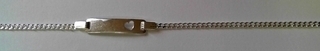 SB--130 SILVER OVAL CURB ID BRACELET GAUGE 060
