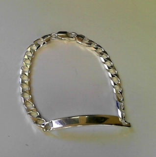 SB--18 SILVER ID BRACELET 6.8MM GAUGE 220