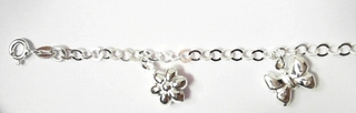 SB--460 SILVER BELCHER WITH DAISY&BUTTERFLY BRACELET