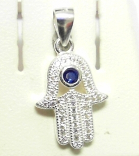 SP-1369 SILVER MEDIUM CZ HAMZA