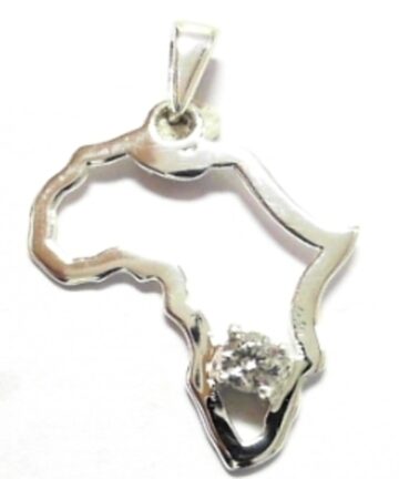 SP-1406 CUT OUT MAP OF AFRICA WITH CZ 17X20MM