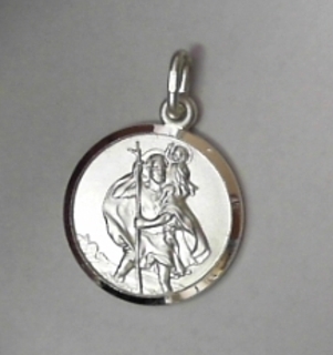 SP--288 SILVER 18MM ST CHRISTOPHER PENDANT