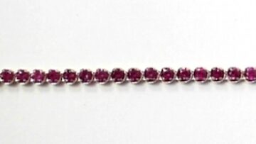 ST--39R SILVER RED CZ TENNIS BRACELET