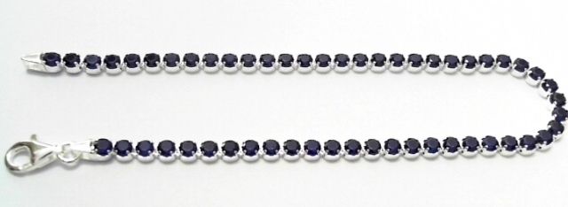 ST---48 SILVER TENNIS BRACELET WITH BLUE CZ