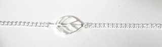 ST---49 SILVER TENNIS BRACELET WITH LEAF