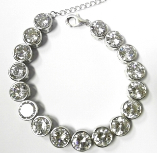 ST---52 SILVER TENNIS BRACELET WITH 9MM CZ