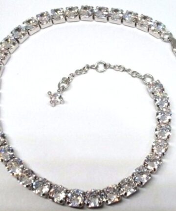 ST---61 SILVER 4MM TENNIS BRACELET WITH EXT
