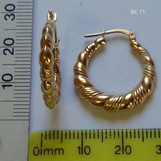 BE---11 SILVER + 5% GOLD CREOLE EARRING