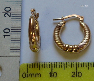 BE---12 SILVER + 5% GOLD CREOLE EARRING