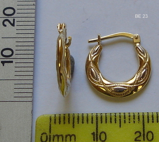 BE---23 SILVER + 5% GOLD CREOLE EARRING