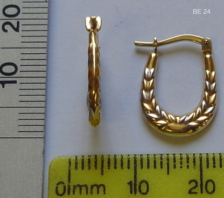 BE---24 SILVER + 5% GOLD CREOLE EARRING