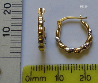 BE---25 SILVER + 5% GOLD CREOLE EARRING