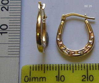 BE---26 SILVER + 5% GOLD CREOLE EARRING