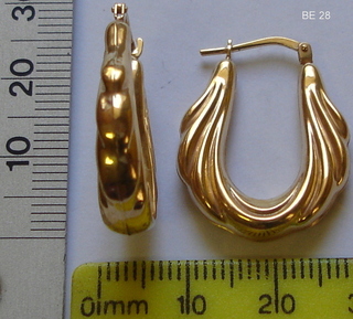 BE---28 SILVER + 5% GOLD CREOLE EARRING