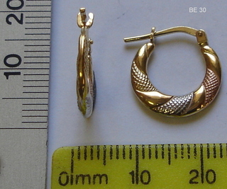 BE---30 925 + 5% GOLD 3TONE EARRING