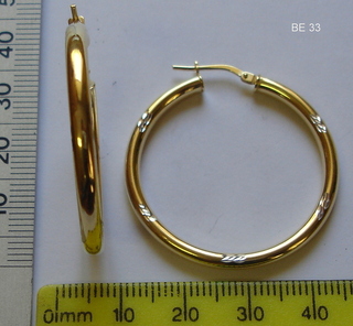 BE---33 5% GOLD + 925 CREOLE EARRING