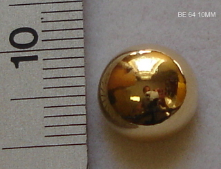BE---64 925 + 5% GOLD 10MM HALF BALL STUD