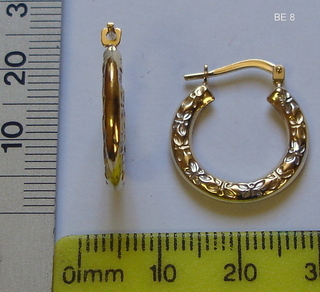 BE----8 SILVER + 5% GOLD CREOLE EARRING