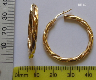 BE---80 925 + 5% GOLD TWISTED EARRING
