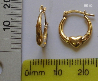 BE---83 925 + 55 GOLD HEART CREOLE EARRING