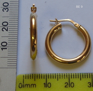 BE----9 SILVER + 5% GOLD CREOLE EARRING