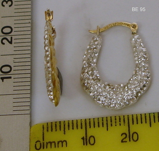 BE---95 925 + 5% CRYSTAL CREOLE EARRING