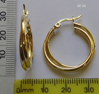 BE---98 925 + 5% GOLD DOUBLE LINK HOOPS