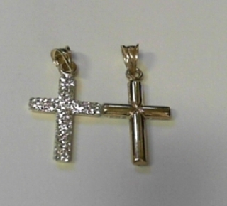 BP---14 CRYSTAL CROSS PENDANT 925 + 5% GOLD