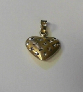 BP---38 925 + 5% GOLD PUFFY HEART PENDANT