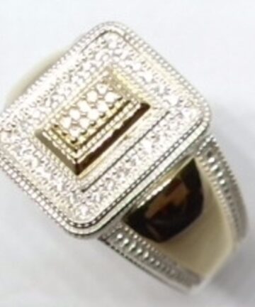 GSR-454 SILVER & GOLD FANCY CZ DRESS RING