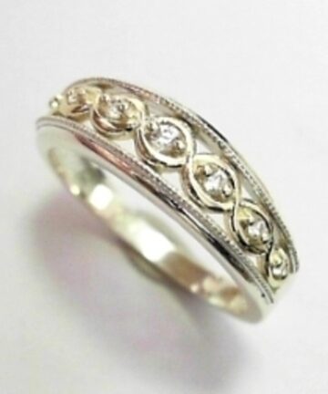 GSR-464 GOLD & SILVER FANCY CZ DRESS RING