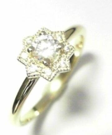 RI-3207 9CT GOLD 4CLAW CZ FLOWER DRESS RING
