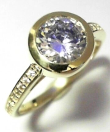RI-3209 9CT GOLD DRESS RING WITH TUBE CZ