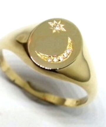 RI-3240 9CT GENTS MOON AND STAR RING
