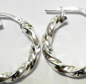 SE-1001 SILVER TWISTED HOOP 3.4/15MM