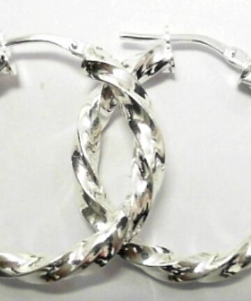 SE-1002 SILVER TWISTED HOOP 3.4/20MM