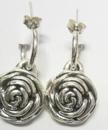 SE-1455 SILVER PRETTY WOMAN WITH ROSE