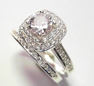 SR-1895 SILVER SQUARE TOP CZ TWINSET