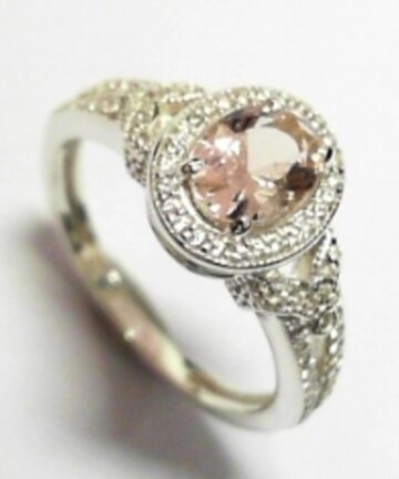 SR-1953 FANCY OVAL PINK CZ DRESS RING