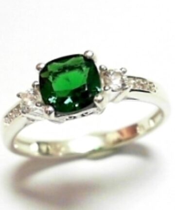 SR1883G GREEN 4CLAW FANCY DRESS RING