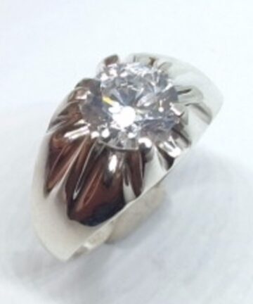 SR1919S SILVER CLEAR 8MM CZ GYPSY RING